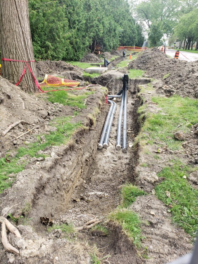 Image of conduit placed in trench